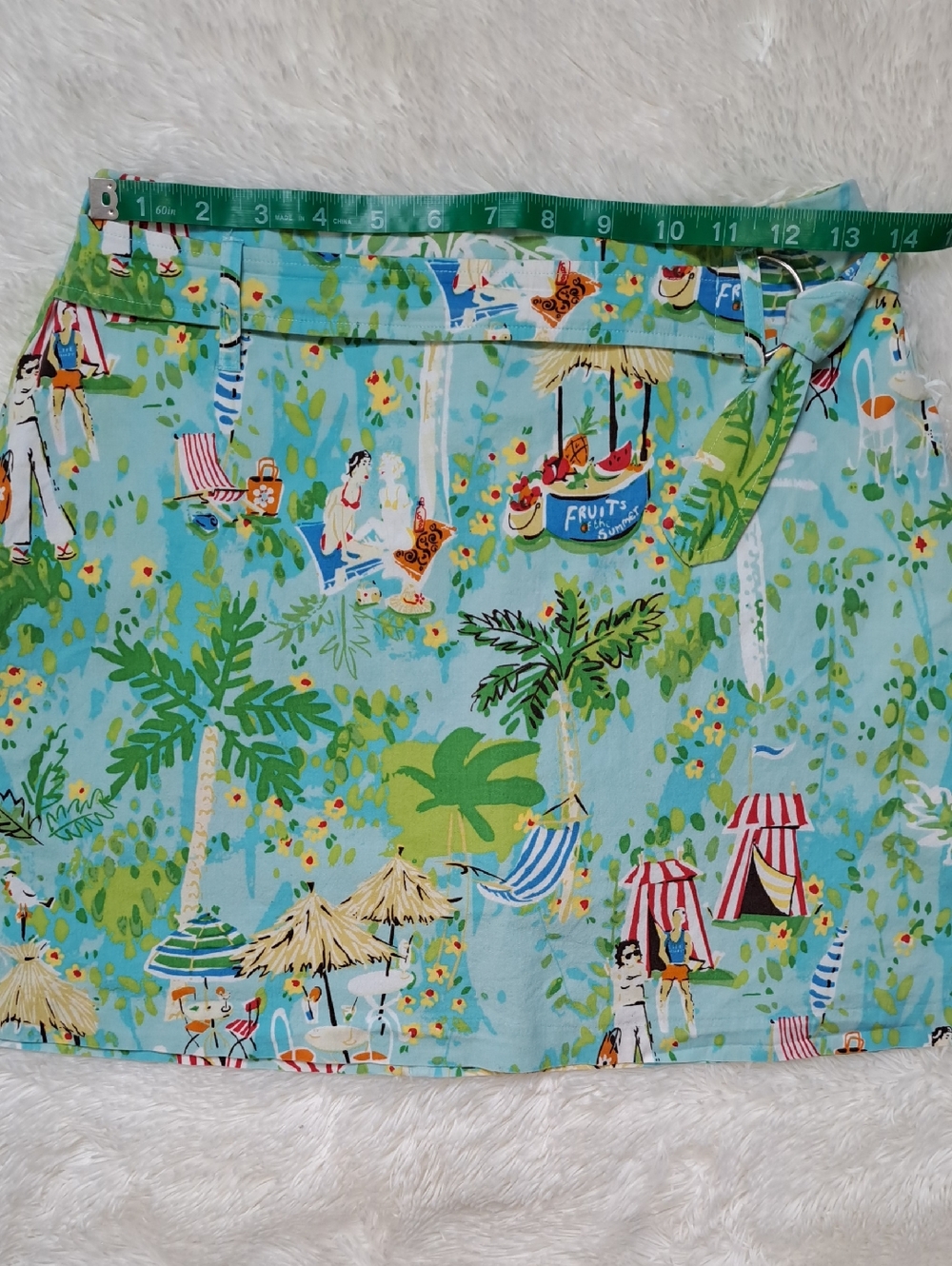 Larry Levine Tropical Cabana Beach Print Skort Size 6 - Picture 9 of 11